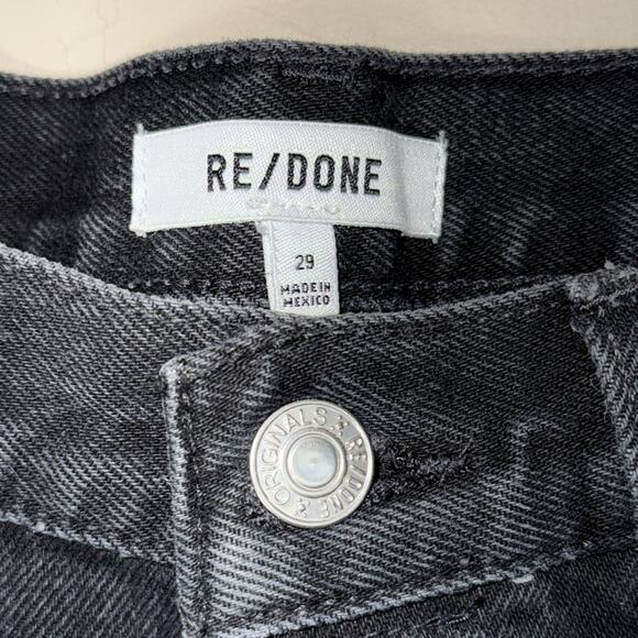 Re/done revolve 50s cut off short frayed denim shorts destroyed shadow black - Picture 5 of 9